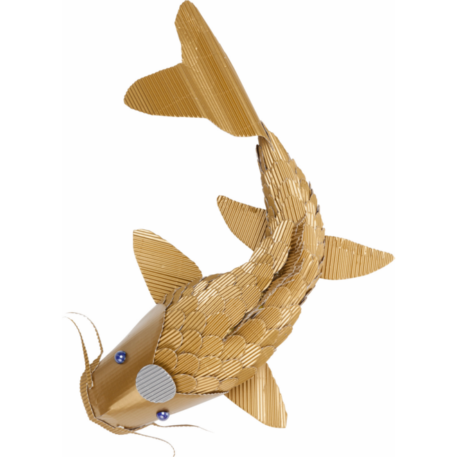 Ribbelkarton fijne golf 25 x 35 cm goud/zilver, 10 vel