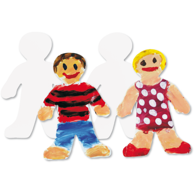 Kartonnen figuur kind 19 x 31 cm, 36 stuks