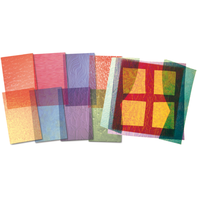 Vliegerpapier matglas assorti 14 x 22 cm, 24 vel