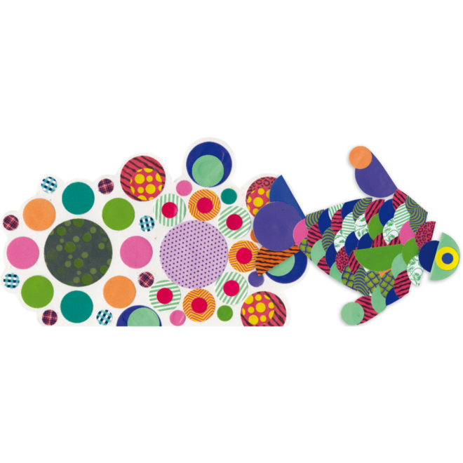 Plakfiguren cirkels pop-art assorti, 500 stuks