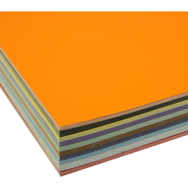 Knutselkarton 29 x 42 cm 100 vel 10 kleuren ass. 360 grs.