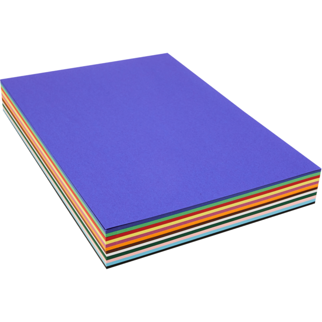 Dun Engels karton A4, 240 vel ass. 12 kleuren, 140 grs.