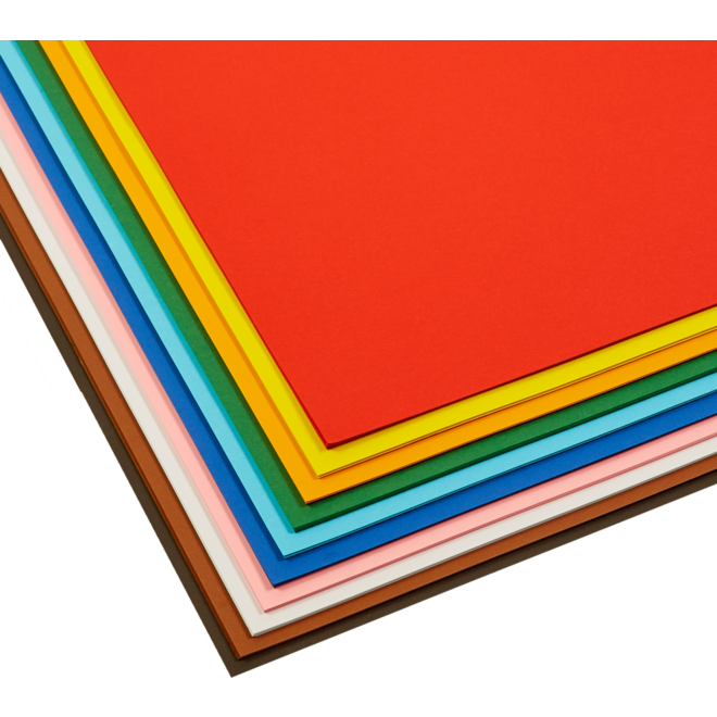 Engels karton 50 x 70 cm 100 vel 10 kleuren ass. 220 grs.