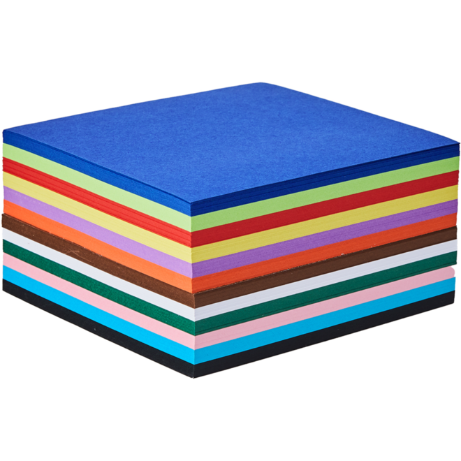 Vouwkartons 10 x 10 cm 120 grs 12-kleuren 480 vel