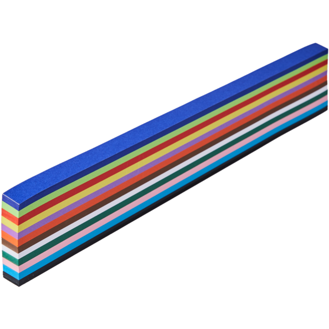 Vlechtstroken 50 x 2 cm 120 grs 12-kleuren 480 stroken