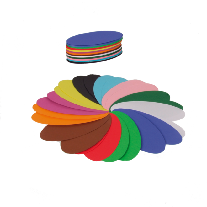 Vouwbladen ovaal 12 cm 60 grs 12-kleuren 480 vel