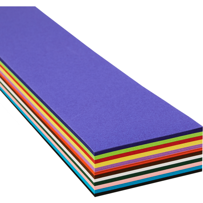 Hoedenstroken 68 x 10 cm 120 grs 12-kleuren 240 stroken