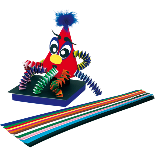 Vlechtstroken 50 x 1 cm 60 grs 12-kleuren 480 stroken
