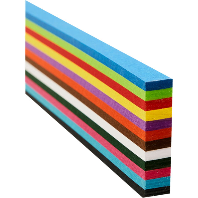 Vlechtstroken 50 x 1 cm 60 grs 12-kleuren 480 stroken