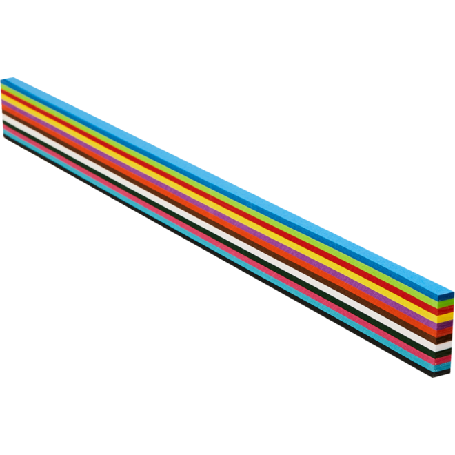Vlechtstroken 50 x 1 cm 60 grs 12-kleuren 480 stroken