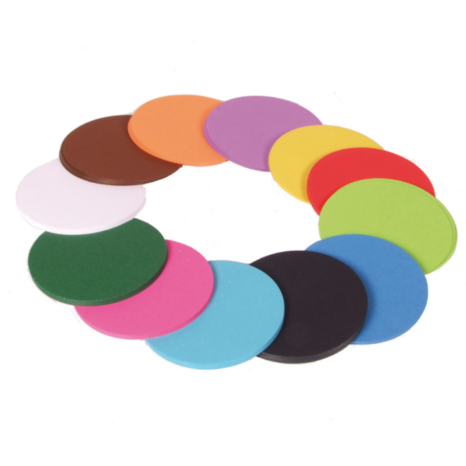 Vouwbladen rond 8 cm 60 grs 12-kleuren 480 vel