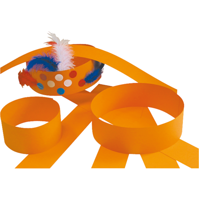 Hoedenstroken 7 x 70 cm oranje 290 grs 100 stroken