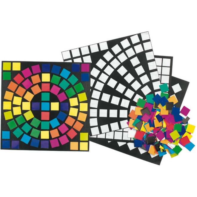 Mozaïekvierkanten 2 x 2 cm assorti, 4000 stuks