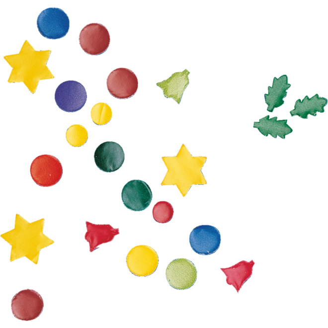 Plakfiguren kerstass. 28 zakjes verdeeld over 9 figuren