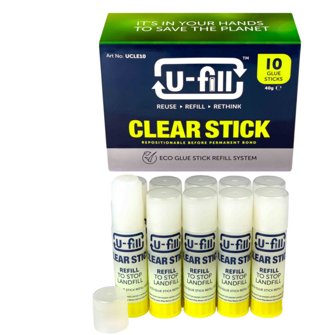 Plakstift Clear stick extra sterk 40 gram, navulbaar