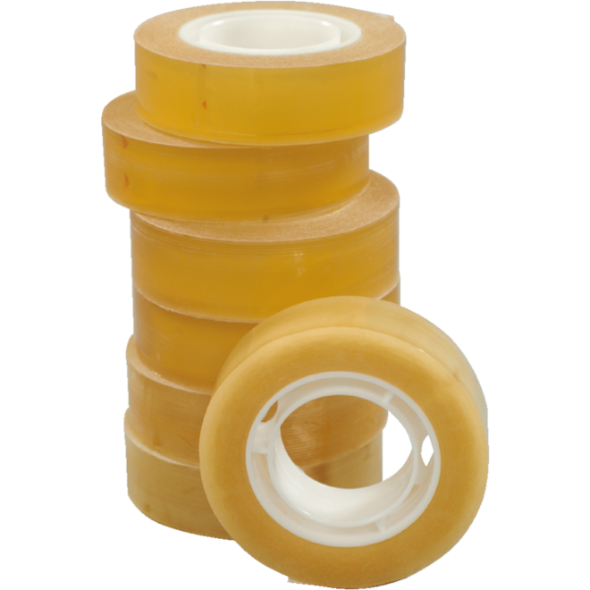 Plakband 15 mm x 33 meter transparant, 10 rol