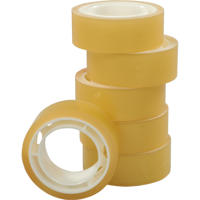 Plakband 15 mm x 10 meter transparant, 10 rol