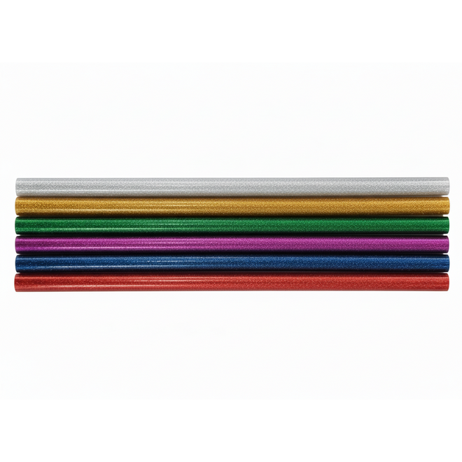 Lijmpatroon glitter 11 mm x 250 mm,  6 stuks