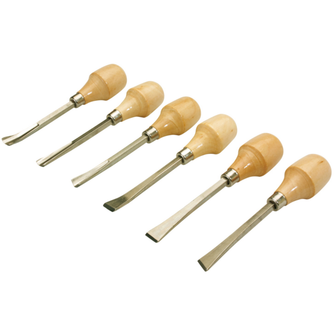 Gutsen- en beitelset, 6 stuks