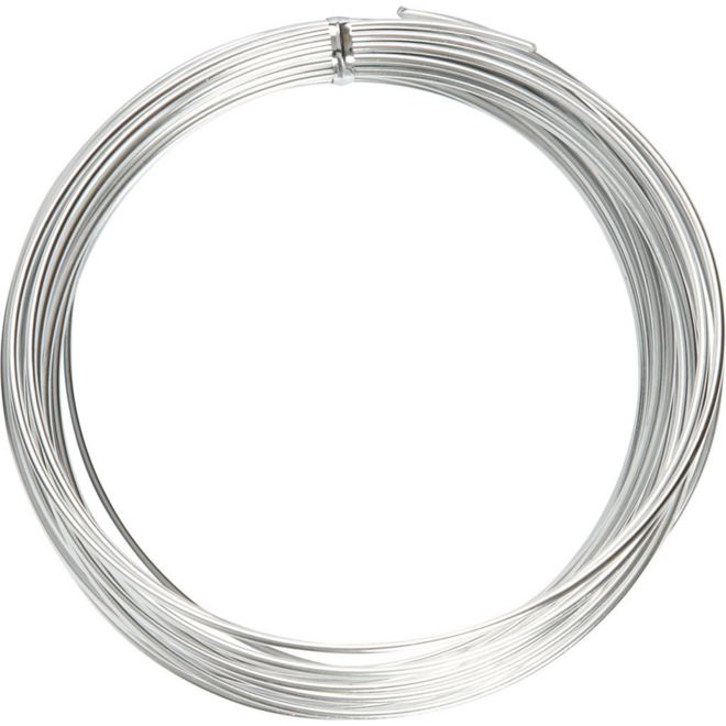 Aluminiumdraad zilver 2 mm, 10 meter
