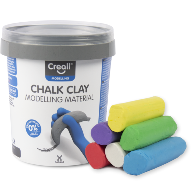 Stoepkrijt klei Creall, 6 kleuren, 750 gram