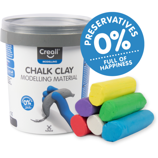 Stoepkrijt klei Creall, 6 kleuren, 750 gram