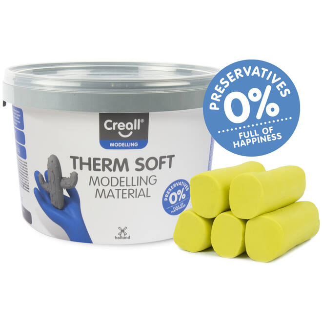 Klei Creall therm soft geel, 2 kg - vanaf 8 jaar