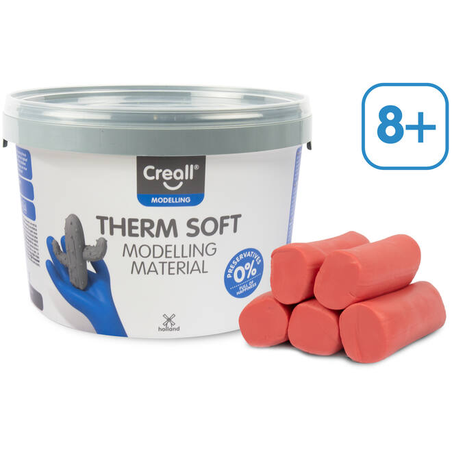 Klei Creall therm soft rood, 2 kg - vanaf 8 jaar