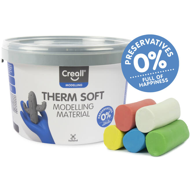 Klei Creall therm soft assorti 5 kleuren, 2 kg - vanaf 8 jaar