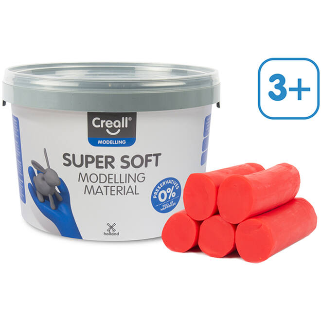 Klei Creall Super soft rood, 1750 gram