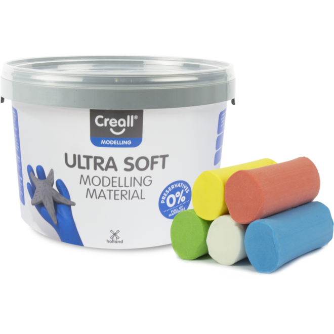 Klei Creall Ultra soft assorti 5 primaire kleuren, 1100 gram