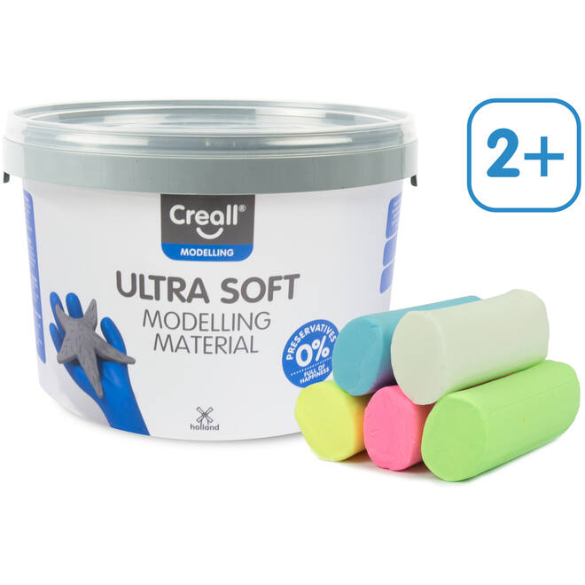 Klei Creall Ultra soft assorti 5 pastel kleuren, 1100 gram