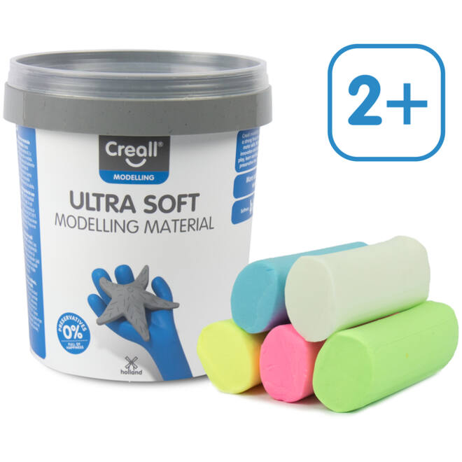 Klei Creall Ultra soft assorti 5 pastel kleuren, 300 gram