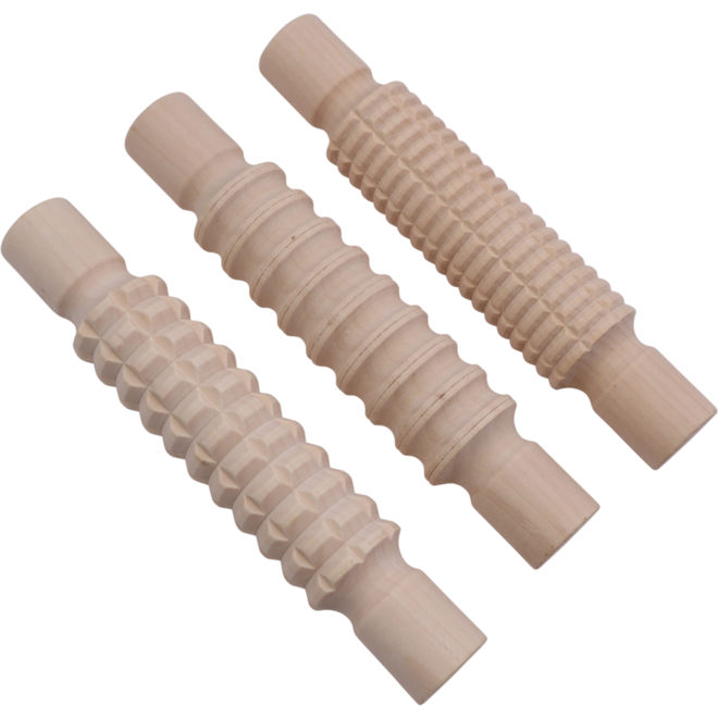 Klei roller diverse patronen, 3 stuks