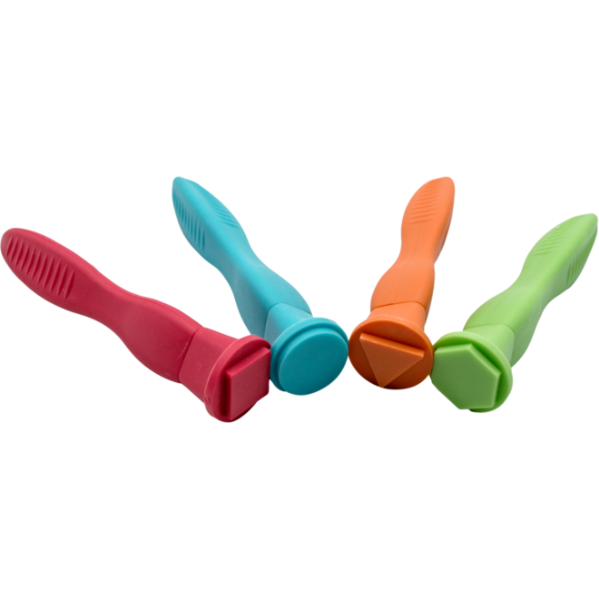 Stempel soft grip diverse patronen, 4 stuks