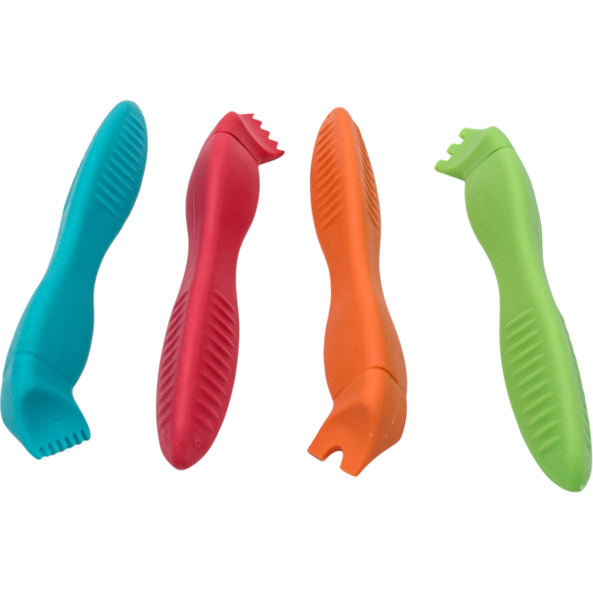 Klei spatel soft grip diverse patronen, 4 stuks