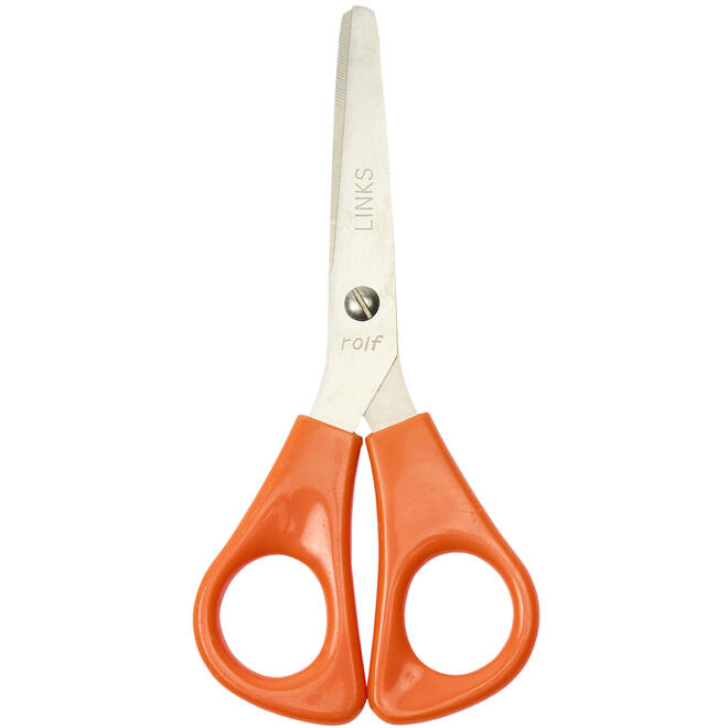 Kleuterschaartje 14 cm linkshandig oranje