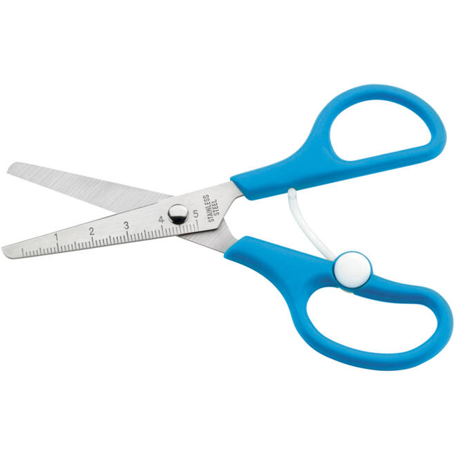 Schaar 14 cm met zelf-openende veer blauw
