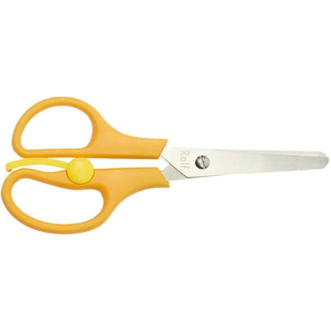 Schaar 14 cm met zelf-opende veer linkshandig oranje