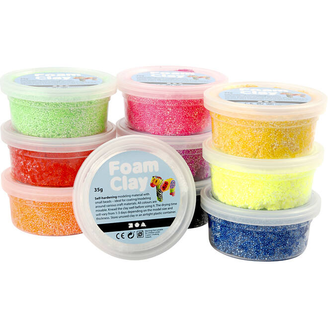 Klei foam clay 10 x 35 gr. ass.
