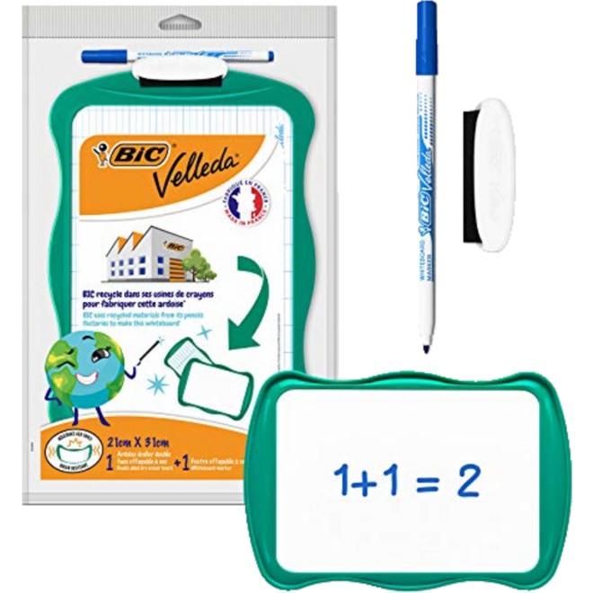 Whiteboard/wisbord BIC Velleda ECO groen, 24 stuks