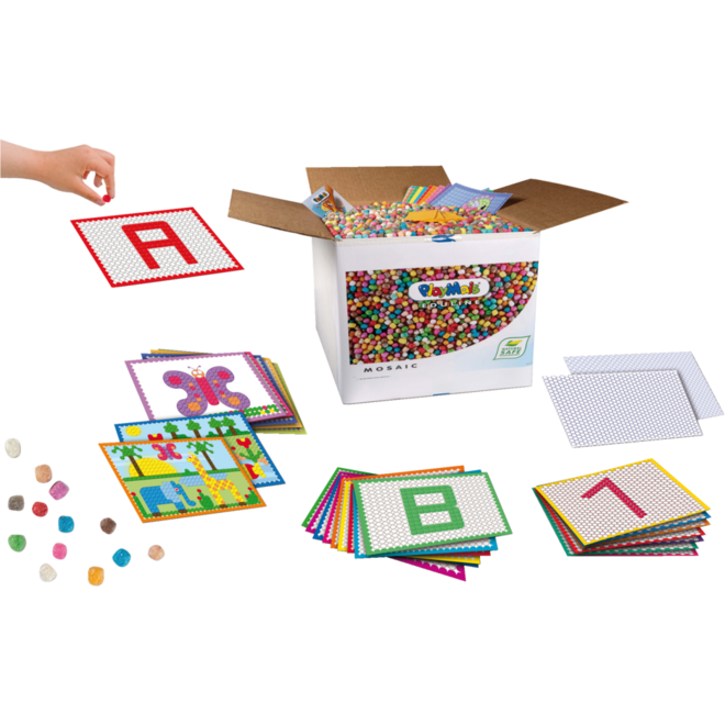 PlayMais® EDULINE MOSAIC 12.000 stuks, 6 doekjes, 48 kaarten