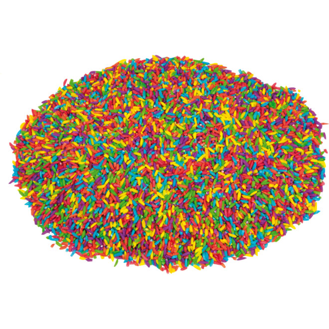 Speelrijst gekleurd mix, 450 gram