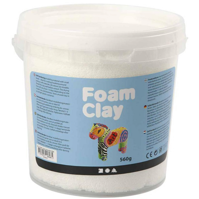 Klei foam clay, wit emmer 560 gram