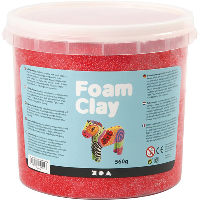 Klei foam clay, rood emmer 560 gram