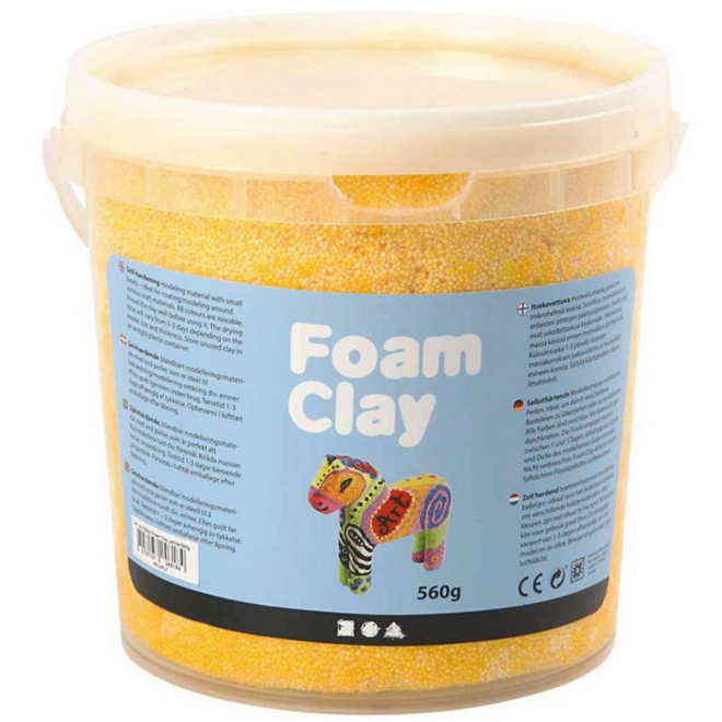 Klei foam clay, geel emmer 560 gram