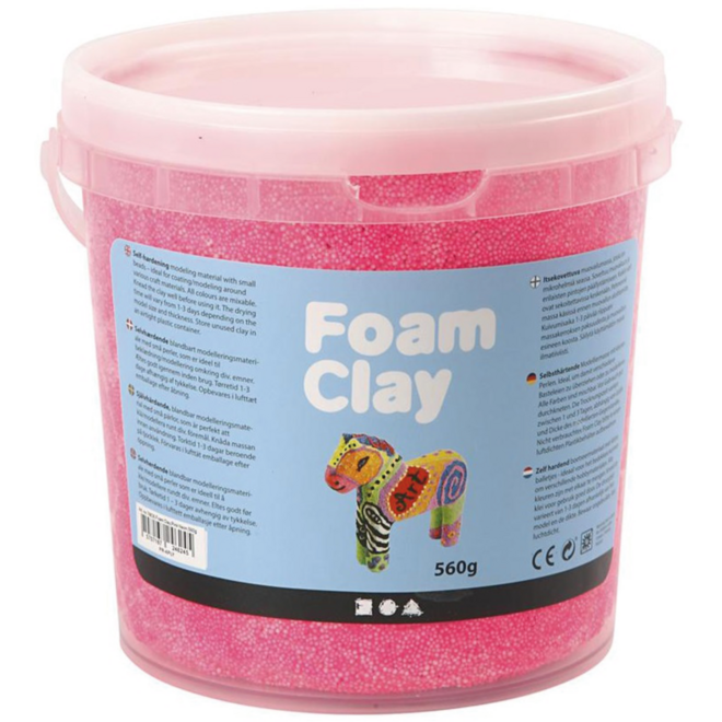 Klei foam clay, neon roze emmer 560 gram