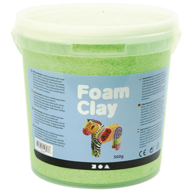 Klei foam clay, neon groen emmer 560 gram