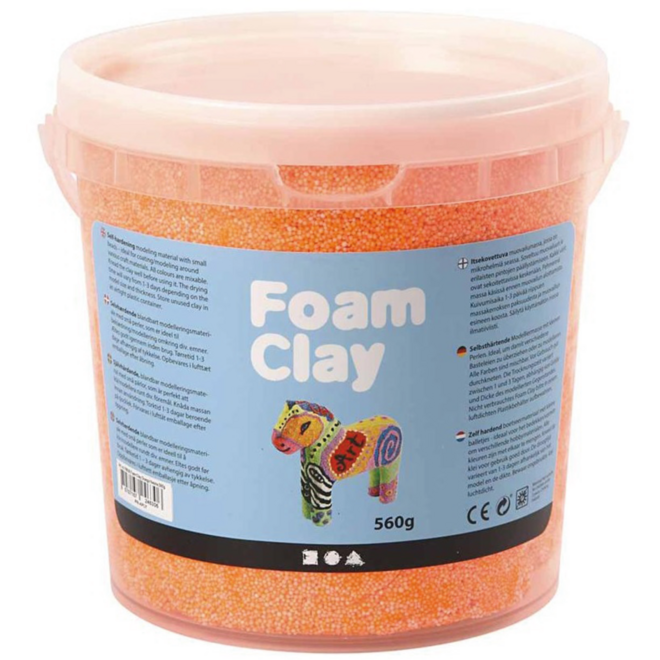 Klei foam clay, neon oranje emmer 560 gram