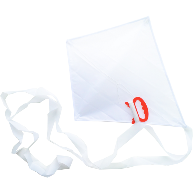 Vlieger wit nylon 40 x 50 cm, 5 stuks
